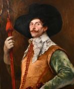 Alex De Andreis (1880-1929) Belgian, Portrait of a Cavalier, oil on canvas, 28.75