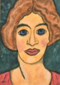 After Emil Nolde, A Portrait of a young lady, watercolour, bears signature, 14