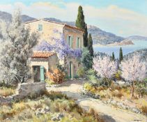 Lucien Potronat (1889-1974), 'Cote D'Azur, Mas Provencal Antheor', oil on canvas, signed, 18