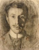 Paul Paul (1865-1937), a charcoal portrait of a moustachioed gentleman, signed, 15