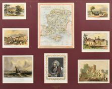A 19th Century hand colourd engraved map of Hampshire, 8.75