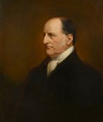 Attributed to H. Broughton, 19th Century, a head and shoulders portrait of Sir Francis Wood, oil