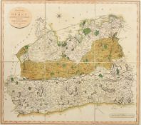 A New Map of Surry by John Cary, hand coloured, linen backed, 20.5