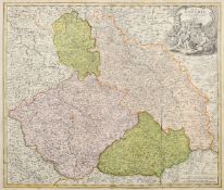 Regni Bohemiae, Ducatus Silesiae, Marchionatus Moraviae et Lusatiae, by Homann, hand coloured,