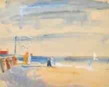Jean Alexander (1911-1994), 'Near the Pier, Evening at Southwold 1950', watercolour, 10