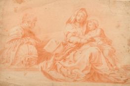 18th Century, 'The Holy Family', red chalk drawing, 11.75