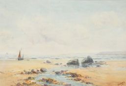 M. Sim (early 20th Century), Off the Cornish Coast, watercolour, signed, 9.25