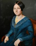 19th Century French School, a portrait of a seated lady, oil on canvas, 28.75