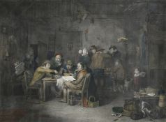 Abraham Raimbach (1766-1843) after David Wilkie, 'Village Politicians', a hand coloured engraving,