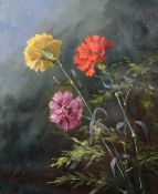 Ake Albin Gideon Corshammar (1904-1974) Swedish, A still life of Carnations, oil on canvas, signed