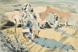 Paul Nash (1889-1946), Landscape of the Megaliths, lithograph, 20