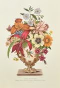 A well framed decorative print of flowers in a Sevres vase, 18.75