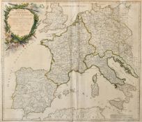 Imperium Caroli Magni Occidentis Imperatoris..., Robert de Vaugondy, an outline-coloured 18th