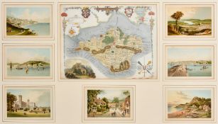 A 19th Century hand colourd engraved map of the Isle of Wight, 8
