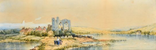 Circle of Vickers, A pair of extensive river scenes with dwellings near ruins, figures on the