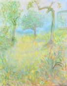 Andre Bicat (1909-1996), an orchard scene, oil on canvas, signed, 50