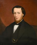 Possibly American School (19th Century), Portrait of a bearded gentleman, oil on canvas, 28