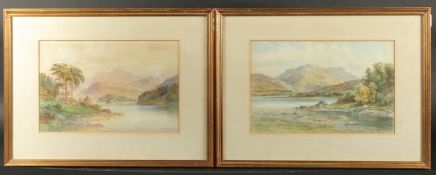 H.M. Krause, A pair of loch scenes, watercolours, both signed and inscribed, 9.5