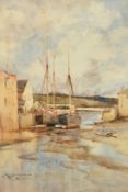 Eyres Simmons (1872-1955), 'Penryn, Near Falmouth', watercolour, signed, 21