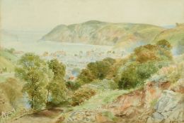 Ebenezer Wake Cook (1843-1926) British, A view of Lynton with a coastal landscape beyond,