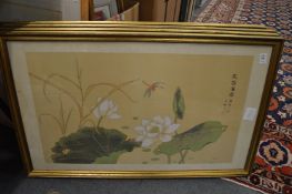 Chinese School, a set of four landscape paintings depicting birds, insects, flora and fauna.
