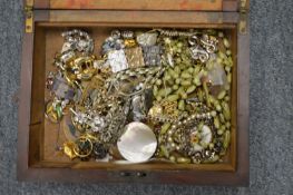 Mahogany box containing a quantity of bijouterie.