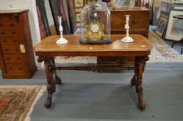 A good Victorian walnut stretcher table.