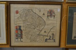 Part hand coloured map of Lincolnshire.