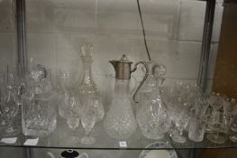 A quantity of glassware to include decanters etc.