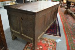 An 18th century oak coffer.