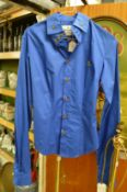 A Vivian Westwood blue cotton long sleeve shirt, size 40.