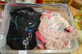 Two embroidered shawls.