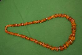 An amber necklace.