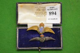 Two RAF enamel decorated sweetheart brooches.