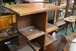 A walnut occasional table/bookshelf.