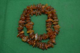 An amber necklace.