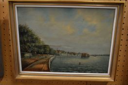 H E Locke, The Western Shore, Southampton, oil on canvas (af).