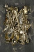 A quantity of silver flatware.