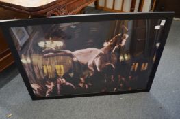 Abstract colour print depicting a scene from Dirty Dancing.