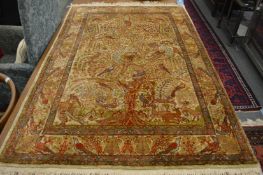 A good small Persian silk Tree Of Life rug, 150cm x 100cm.