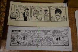 Bill Mevin, original artwork for the Perishers and Dynasty.