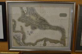 T Clark, Edinburgh, a part hand coloured engraved map depicting The West Indies.