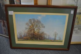 David Shepherd, Last Leaves of Autumn, limited edition print, signed together with a pair of