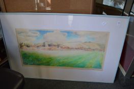 Mary Fernandes Morris, Saint Nicholas Church, Barton, still life of flowers in a vase and a