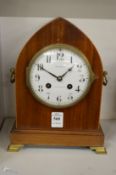 An Edwardian mahogany mantle clock.