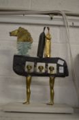 An unusual abstract bronze glass and marble figure of a horse.