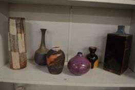 A collection of stylish studio pottery vases.