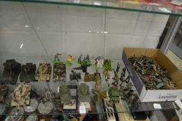 A quantity of die-cast military vehicles, figures and a collection of plastic military figures.