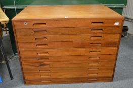 A good mahogany ten drawer plan chest.