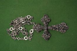 A crucifix and chain.